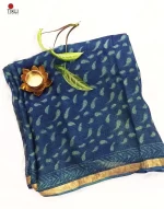 Rain Drop  - Hand Block Print Kota Silk Doria Saree - Image 2