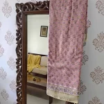 Pink Flower - Hand Block Printed Cotton Linen Saree