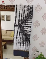 Black White Assam Silk saree - Image 4