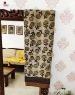 Botanical Motif Assam Silk saree with Maheshweri border - Image 4
