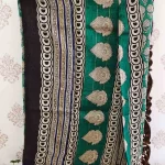 Green Leaf  - Hand Block Print Chanderi Silk Saree