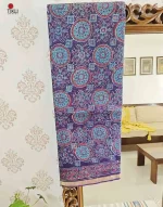 Blue Hues - Hand Block Print Kota Doria cotton Saree - Image 3