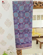 Blue Hues - Hand Block Print Kota Doria cotton Saree - Image 2