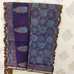 Blue Hues - Hand Block Print Kota Doria cotton Saree
