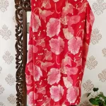 Red Floral Printed Light Weight Saree
