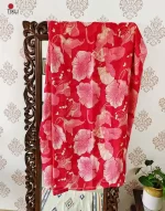 Red Floral Printed Light Weight Saree