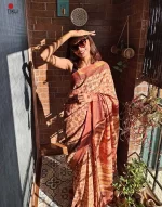 Multi Flower Assam Silk saree with Maheshweri  border - Image 3