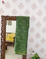 Green Hathi Palki Assam Silk saree with Zari border